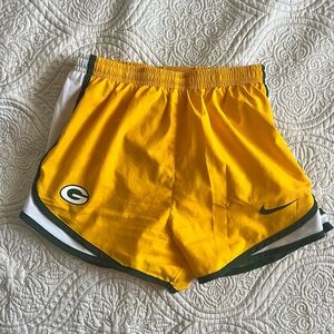 Nike Green Bay Packers Women's Yellow Athletic Shorts